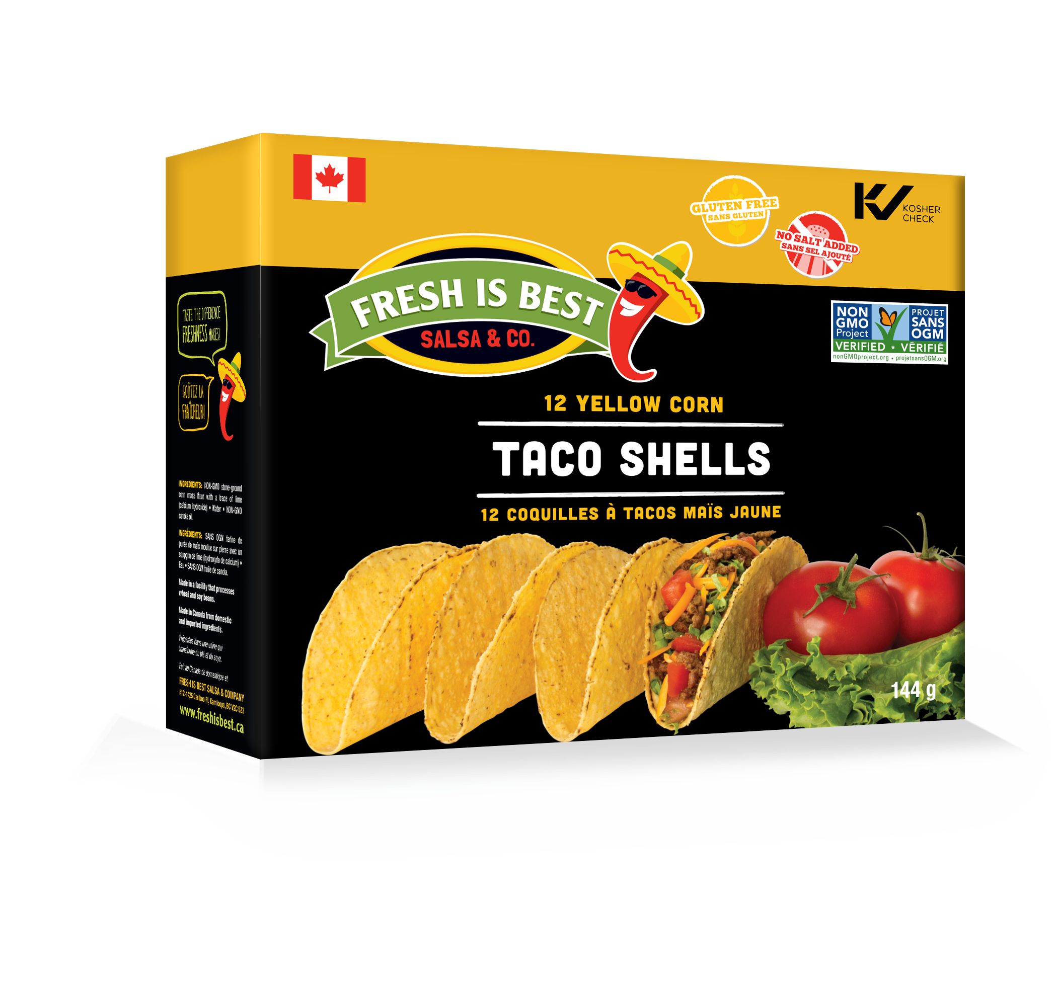 Fresh Is Best Stoneground Yellow Corn Taco Shells - 144g