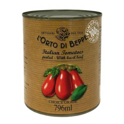 L'Orto Di Beppe Italian Peeled Tomatoes With Basil - 796ml