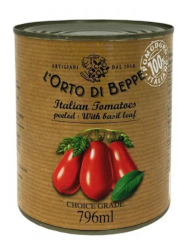 L'Orto Di Beppe Italian Peeled Tomatoes with Basil Leaf