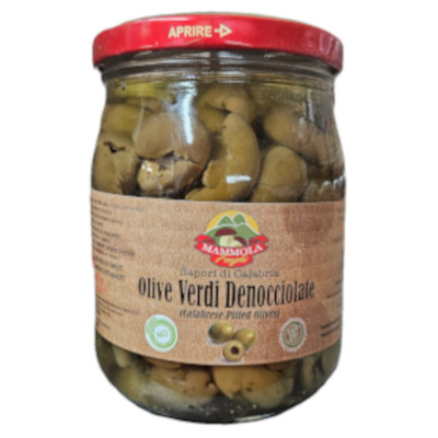 Mammola Green Pitted Olives - 500g