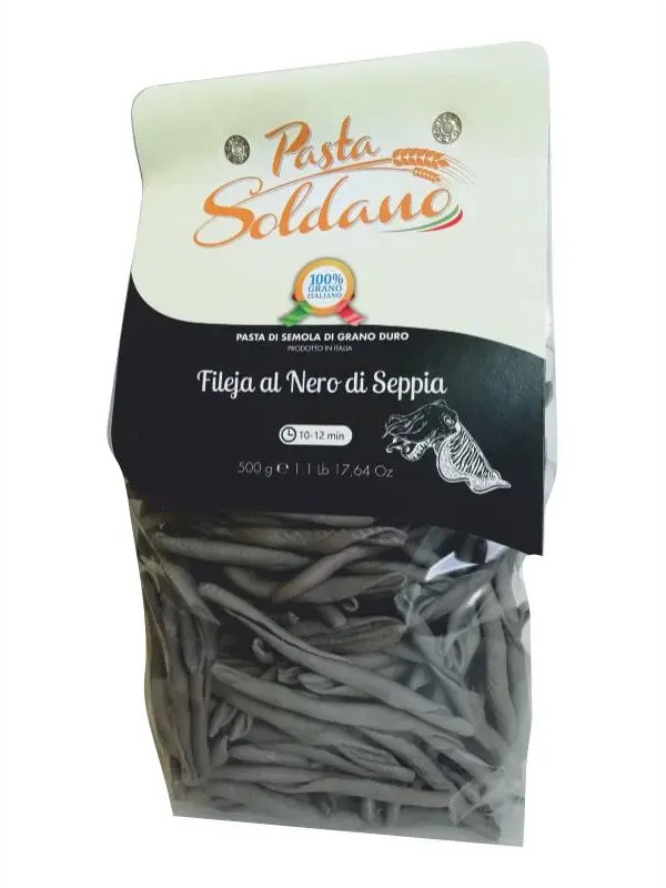 Pasta Soldano Fileja al Nero di Sepia (Squid Ink) - 500g
